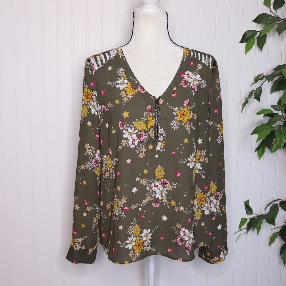 3 For $25 - Candie's Long Sleeve Boho Floral Blouse